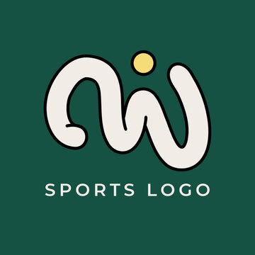 Modern Sports Logo with Abstract W