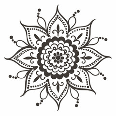 Intricate Black and White Mandala Design for Elegant Decorative Art and Yoga Meditation