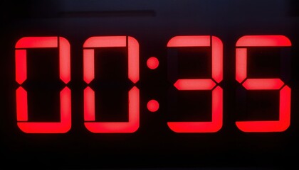 A bright red timer counts down to thirty five seconds as athletes compete fiercely.