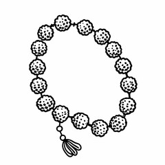 Intricate Rudraksha Prayer Beads with Tassel Spiritual  Illustration