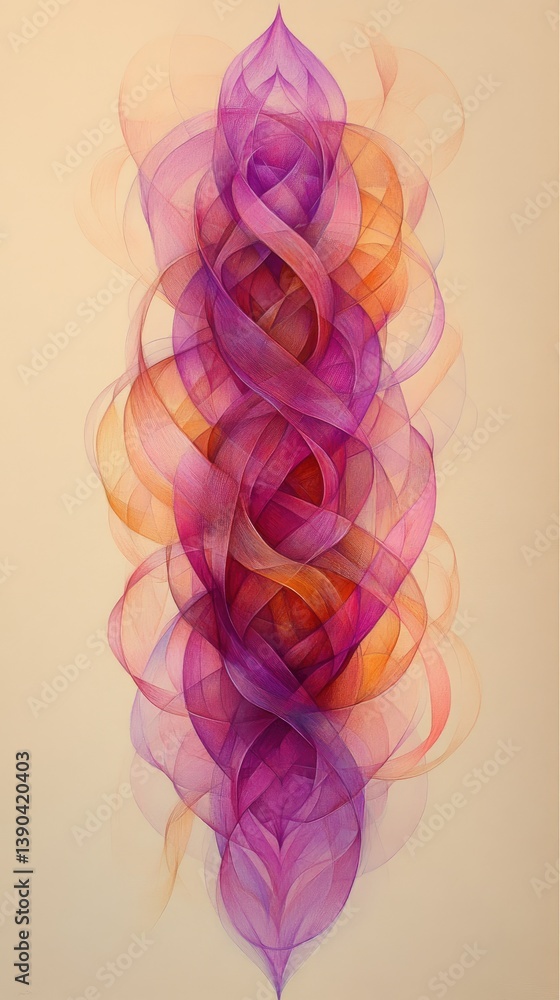Aufkleber abstract swirling patterns in vibrant purple and orange hues, creating a flowing visual effect