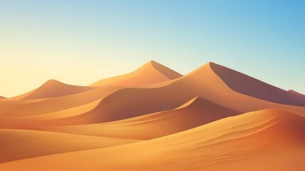 Rolling sand dunes under a clear sky. (1)