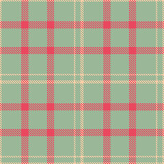 Rustic greenish grey Tartan patterns fabric texture. Contemporary Iridescent light peach Seamless Tartan