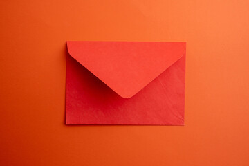 Paper envelopes on a light background. New mail, write a message. Send and receive mail. Postal delivery service. Empty envelope, empty space. Communication with people, paperwork. Envelope close-up