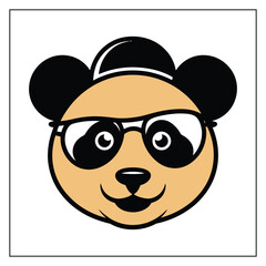 Panda Head Silhouette Vector 