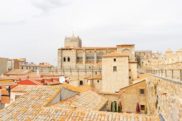 &Aacute;vila Cathedral from Medieval Walls - Gothic Architecture in Spain