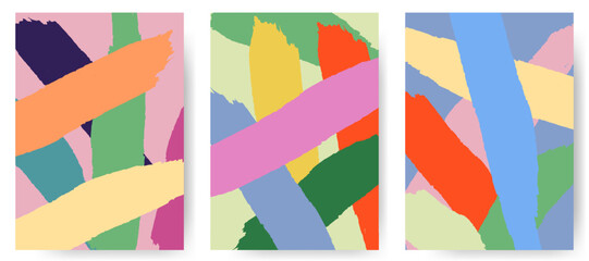 Set of abstract colorful backgrounds. Abstract style art posters.