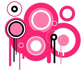 Frutiger metro design elements, pink, retro graffiti and pop music style Y2K, flat colors