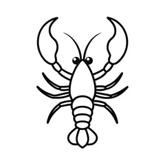 lobster line art vector illustration