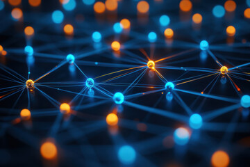 A network of glowing lights illuminating a nighttime cityscape, creating a mesmerizing and vibrant visual spectacle.