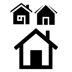 House icon set. Home vector illustration sign. Hotel symbol. Simple house symbol. Smart home icon collection. Main page pictogram in filled, thin line, outline editable Stroke. house icon, housing.