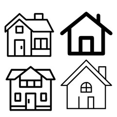 House icon set. Home vector illustration sign. Hotel symbol. Simple house symbol. Smart home icon collection. Main page pictogram in filled, thin line, outline editable Stroke. house icon, housing.