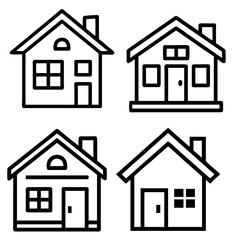 House icon set. Home vector illustration sign. Hotel symbol. Simple house symbol. Smart home icon collection. Main page pictogram in filled, thin line, outline editable Stroke. house icon, housing.