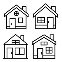 House icon set. Home vector illustration sign. Hotel symbol. Simple house symbol. Smart home icon collection. Main page pictogram in filled, thin line, outline editable Stroke. house icon, housing.