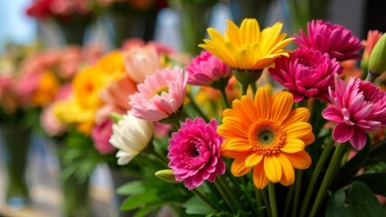 a bouquet of flowers in a shop.