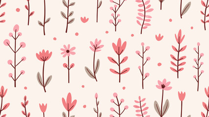 Flowers pink seamless Pattern