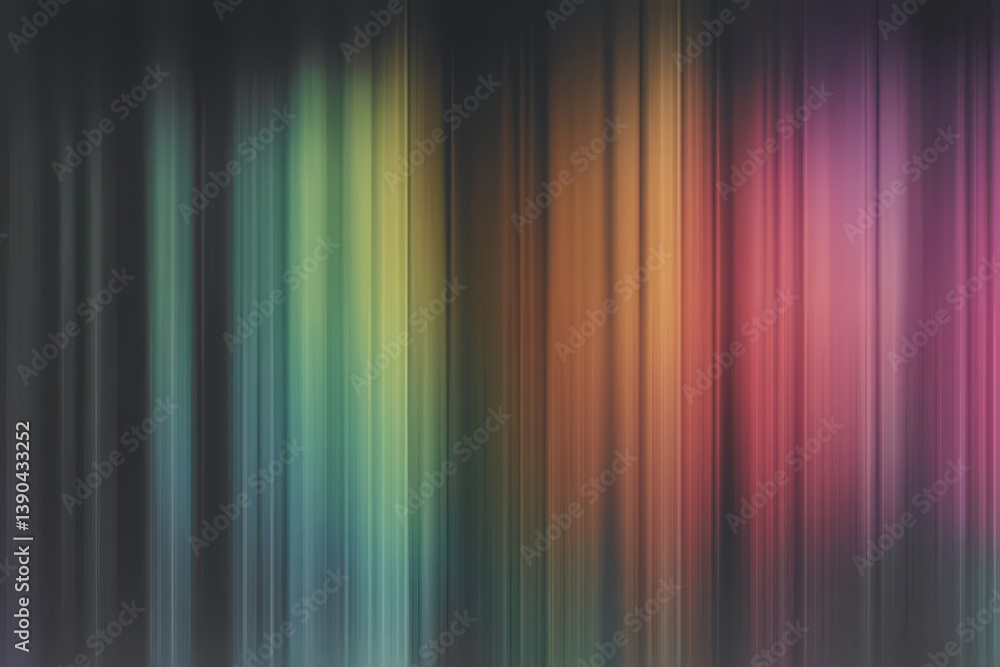 Poster abstract background with a colorful gradient, blurred vertical stripes of color on a dark gray canva