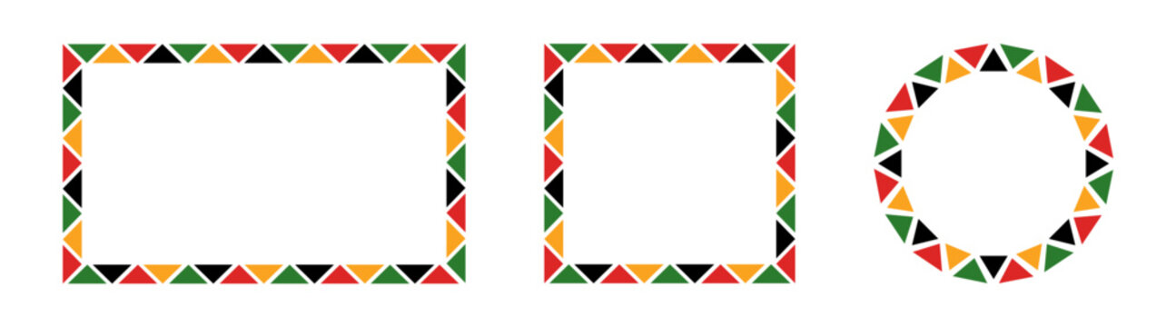 Borders And Frames Black history month. Frame for with space for text. Freedom Day border.