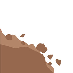 Landslide illustration. Cartoon natural disaster.