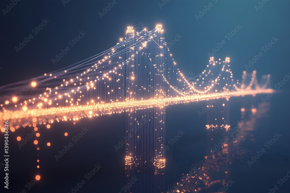 Aufkleber digital bridge that connects the world and represents a global network and connectivity.