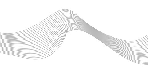 Abstract Curved Black and White Line Wave Background