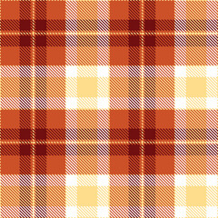 Contemporary Seamless Tartan featuring Cool wheat and Autumn dark orange Fabric Design