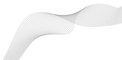 Fototapeta premium Abstract Curved Black and White Line Wave Background