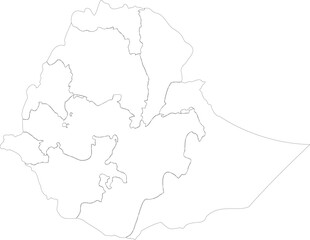 Obraz premium Ethiopia Country Outline Map - Vector Illustration