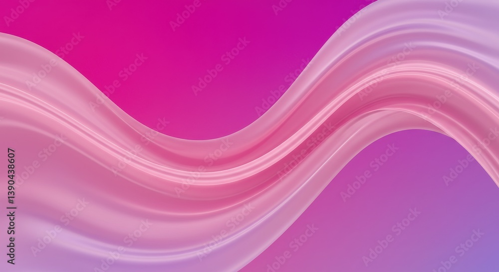 Poster abstract pink and purple gradient background with flowing translucent wave element design effect 3d