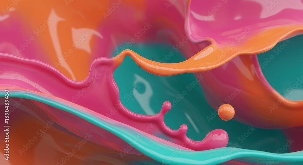 Poster abstract splash of vibrant colors blending together creating a dynamic and fluid composition art pie