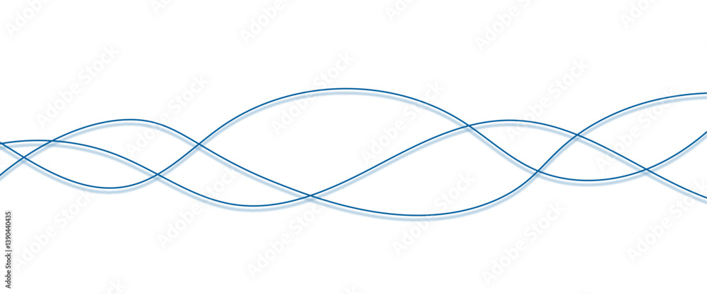 Poster vector blue abstract wave thin curved lines graphic for design