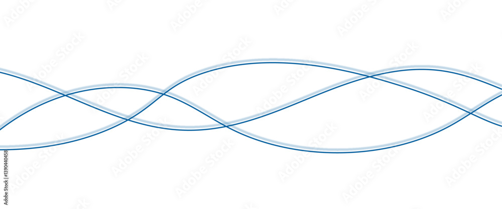 Aufkleber Vector blue abstract wave thin curved lines graphic for design