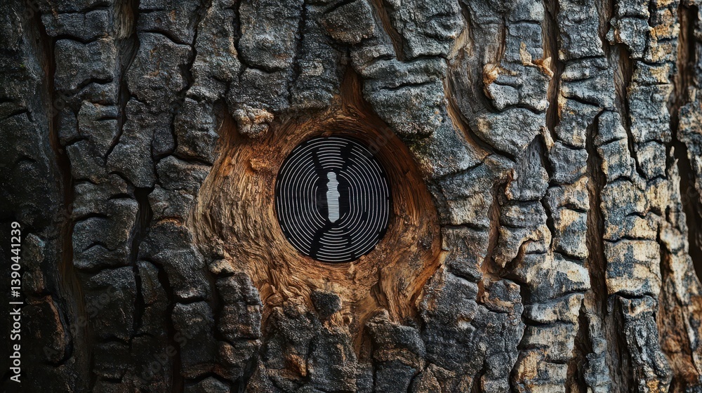 Poster the textured bark of a tree reveals intricate details and patterns