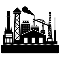 Silhouette of Construction Site