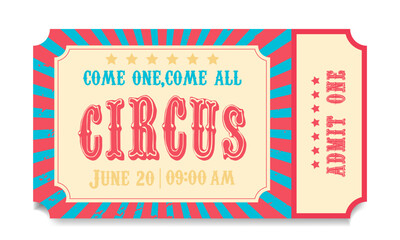 retro circus ticket, vintage pass ticket