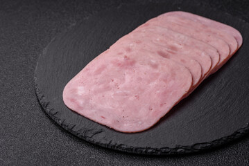 Eating ham and pork slices for the holiday table