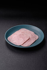 Eating ham and pork slices for the holiday table