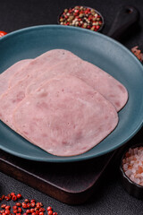 Eating ham and pork slices for the holiday table