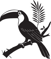 Obraz premium Toucan birld silhouette vector design with white background. .