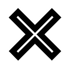 Obraz premium Flat vector X logo, symbolizing the updated Twitter brand, suitable for social media platforms, branding projects, and interface components.