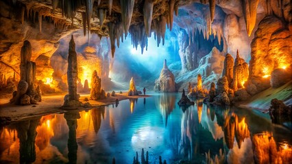 Journey into the Mystical Depths of Illuminated Caves