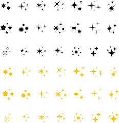 Star icon. Twinkling stars. Sparkles, shining burst. Christmas or New Year vector symbols.