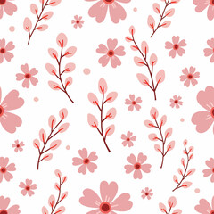 Flowers pink seamless Pattern