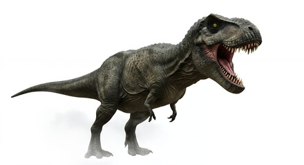 Fototapeta premium Realistic Tyrannosaurus Rex model on an isolated white background illustration