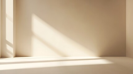 Sunlight streams into minimalist room.