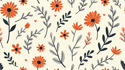 Seamless pattern with flowers, seamless floral pattern