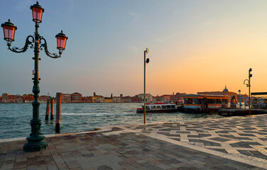 Sunrise on Grand Canal in Venice