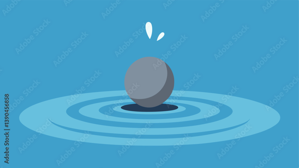 Poster gratitude ripple effect a stone being tossed into water creating ripples that spread outward symboli