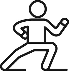 Fitness exercise outline icon on transparent background