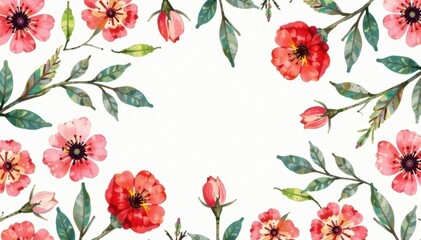Subtle watercolor floral motif, endlessly repeating , wallpaper, watercolor background, loop